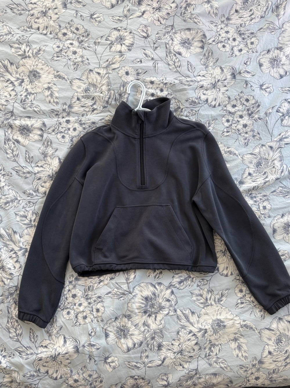 Lululemon Cropped Black Half-Zip Funnel Neck Sweater